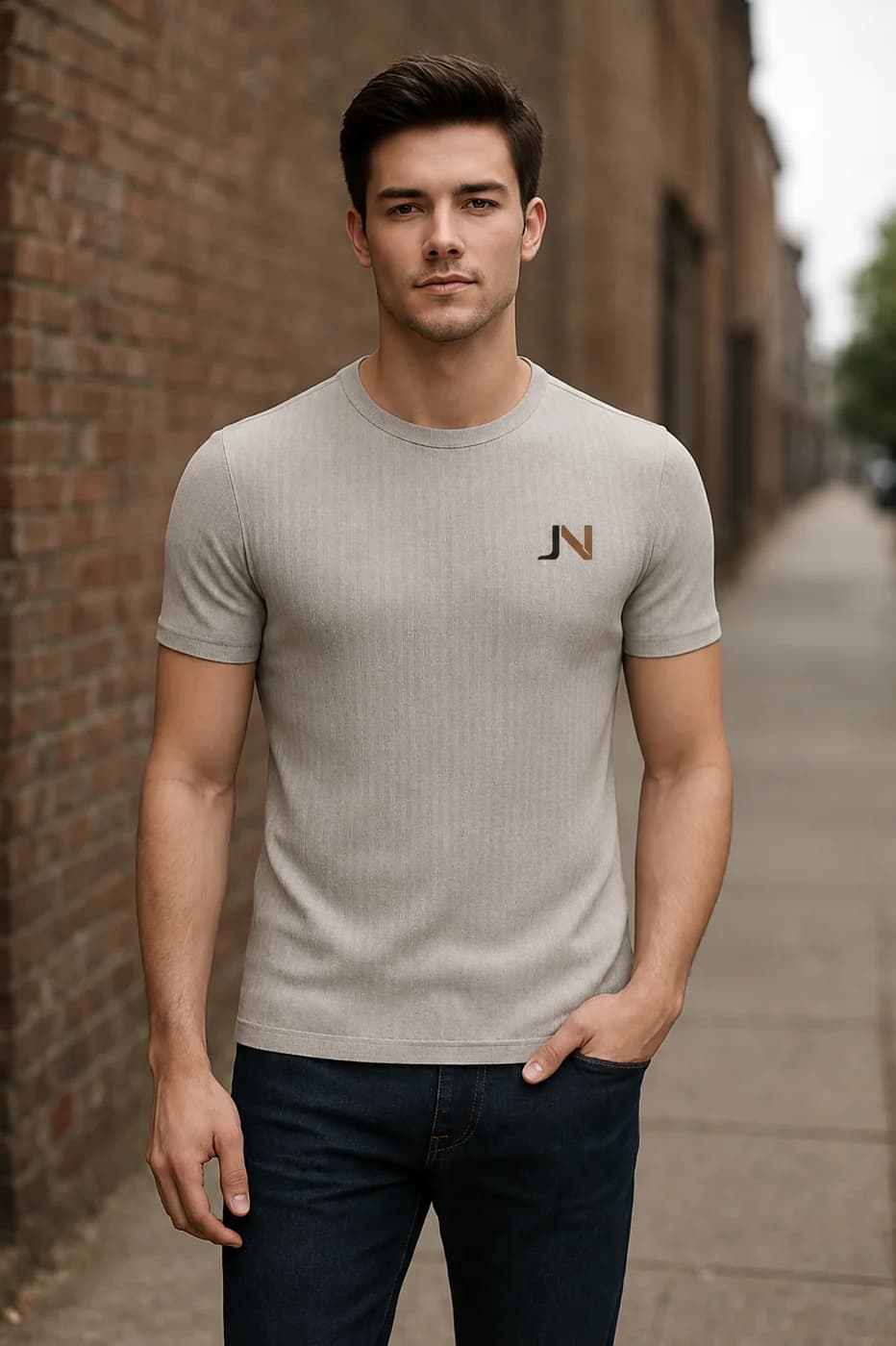Straight Fit Textured t-shirt from the T-Shirts & Vests edit.