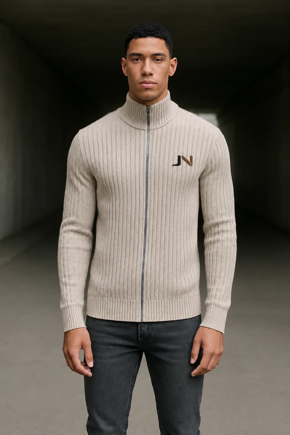 Muscle Fit Ribbed quarter zip from the Quarter Zips edit.