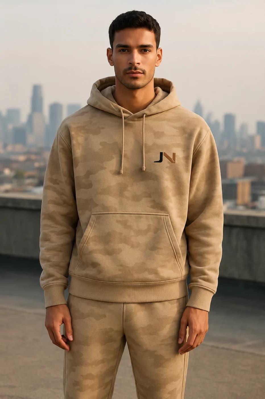 Loose Fit Camo Print tracksuit from the Tracksuits edit.